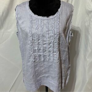 aj Andrea Jovine Linen Sleeveless Top Size XL